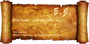 Bertan Jeremiás névjegykártya